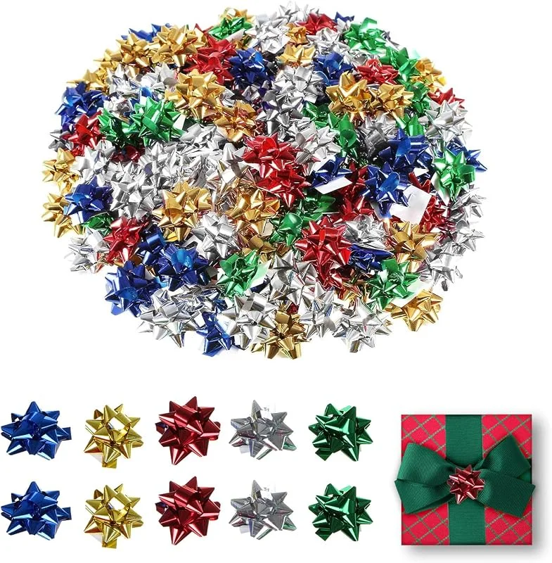 BIBITI 50 lazos de regalo autoadhesivos, para Navidad — Envoltorio regalo