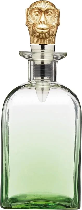 Visita la tienda de Bar Craft BarCraft Decantador con Tapón de Latón en Forma de Mono, Cristal, 900 ml, Color Verde — Vino y mesa festiva