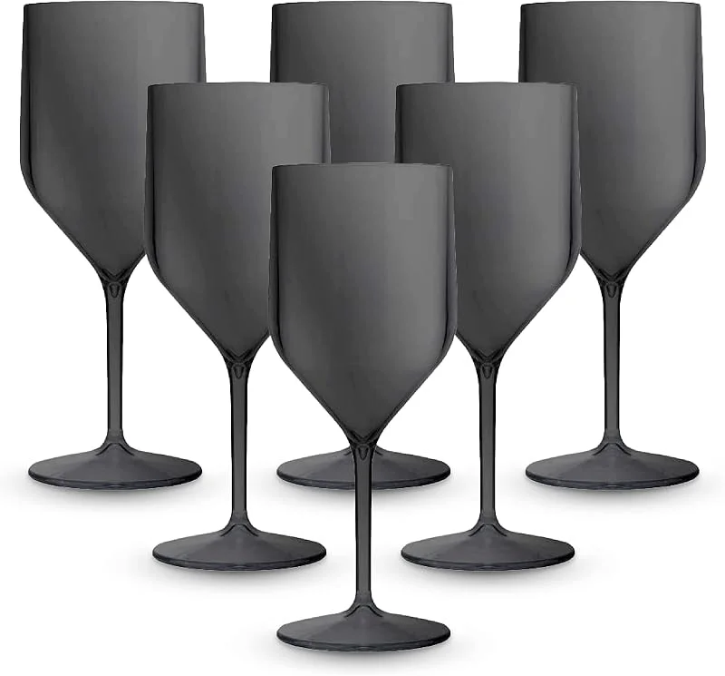 Visita la tienda de BRYNA BY AMZ BETTER BRYNA - Set 6 Piezas Vasos Croisiere de 25 Cl de Policarbonato (Plástico Rígido), 100% Diseño Italiano, Vasos Irrompibles, Copas de Vino Reutilizables y Lavables en Lavavajillas, Negro — Vino y mesa festiva