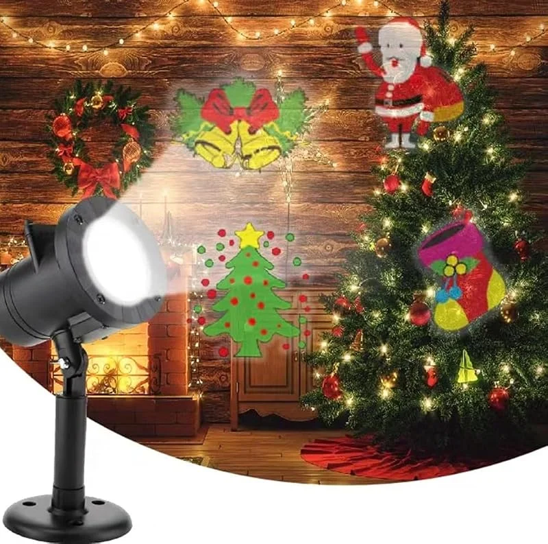 Langubaby Proyector Navidad Exterior IP65 Impermeable LED Lámpara de Proyección Decoración Jardín Interior Fiesta Nochevieja Regalo — Luces Navidad