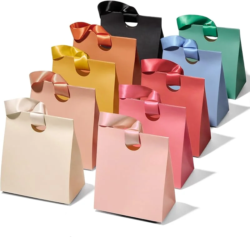 Visita la tienda de Vitalizart Vitalizart Bolsas Regalo Pequeñas con Asas Cinta, Set 10 Colores Mixtos — Envoltorio regalo