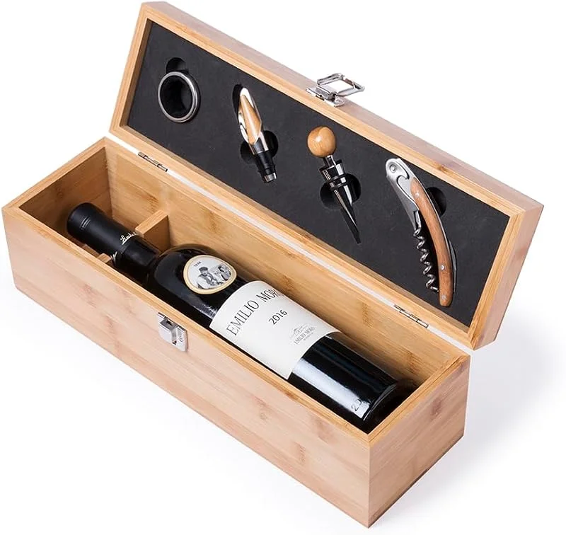 FOR ADVENTUR Caja de Regalo de Bambú para Vino — Vino y mesa festiva