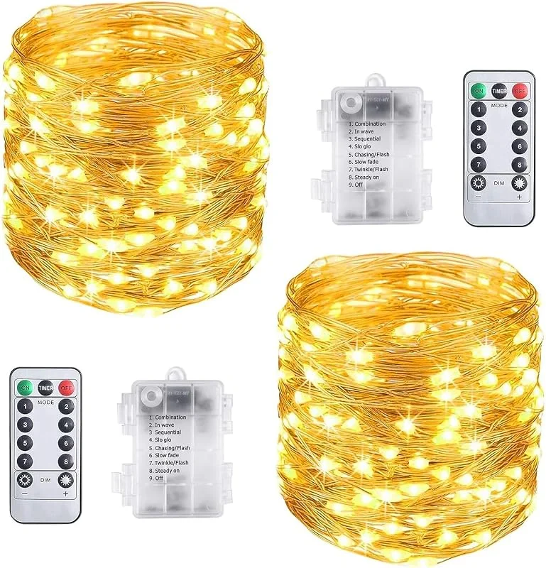 Vicloon Luces LED Exterior, 2Pcs Cadena de Luces LED Impermeable 10M, 100 LED — Decoracion Navidad