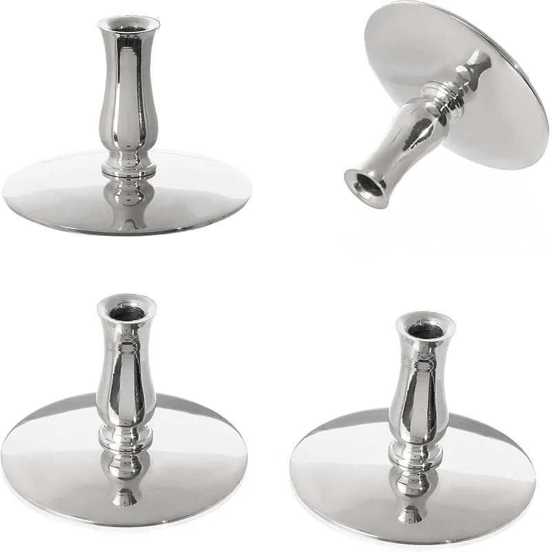 Visita la tienda de NKlaus NKlaus 4X Candelabros Latón niquelado Candelabros Finos de Altar hasta Ø6, 7mm Boda 6733 — Cena a la luz de velas