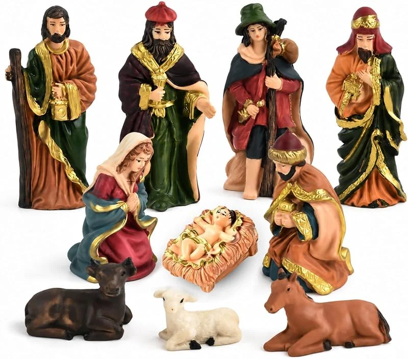 YUSHWENPTY Figuras de Belén 10 Piezas Animales en Miniatura para Navidad — Decoracion Navidad