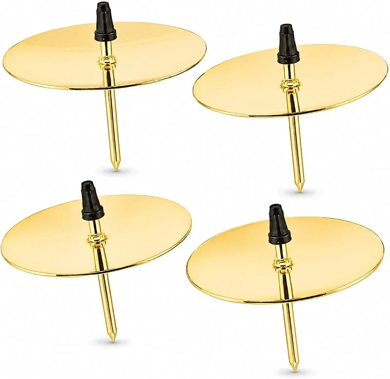 Visita la tienda de TK Gruppe Timo Klingler 4 Soportes para Velas, 6 cm, para Coronas de Adviento con Mandril (4 Dorados) para Navidad — Adviento y mesa