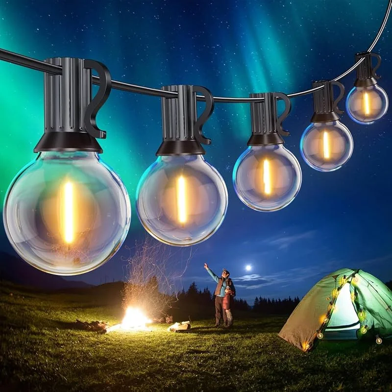 SUWIN Guirnalda Luces Exterior 45 Metros con 75+2 PCS G40 LED Bombillas — Luces Navidad