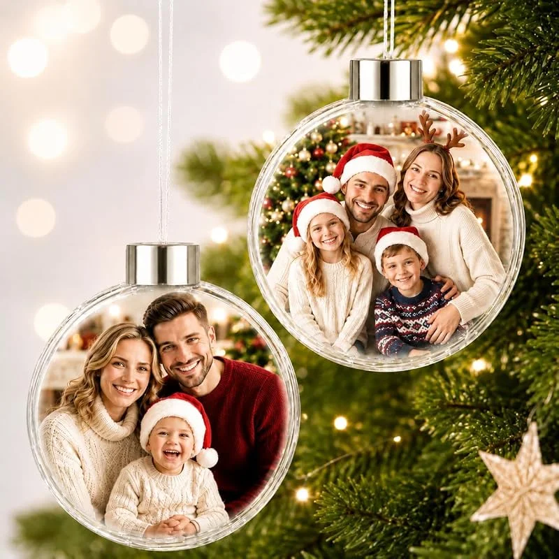 Visita la tienda de DPDP Bolas Navidad Personalizadas - Foto Impresa En Ambos Lados - Bolas Navidad Personalizadas-Adorno Navidad Personalizado, Adecuada para Familias, Regalo para Familiares, Amigos — Decoracion Navidad