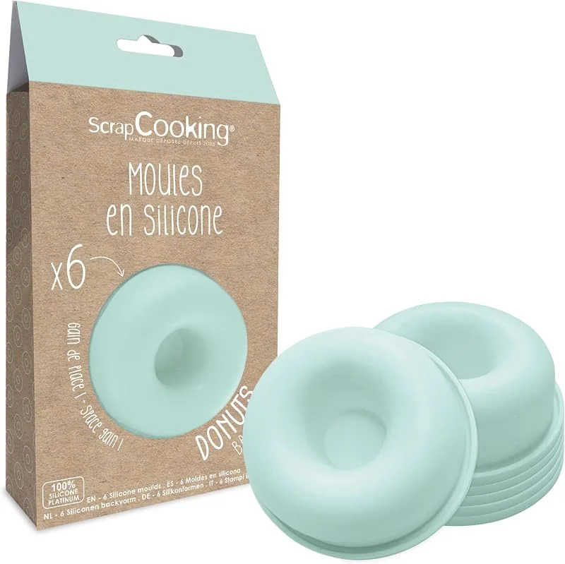 Visita la tienda de ScrapCooking ScrapCooking - 6 Moldes de Silicona para Donuts - Rosquillas y Babás - Molde Donuts - Moldes Individuales Flexibles - Aptos para Horno y Lavavajillas - Regalo de Cocina - 2913 — Hogar y cocina