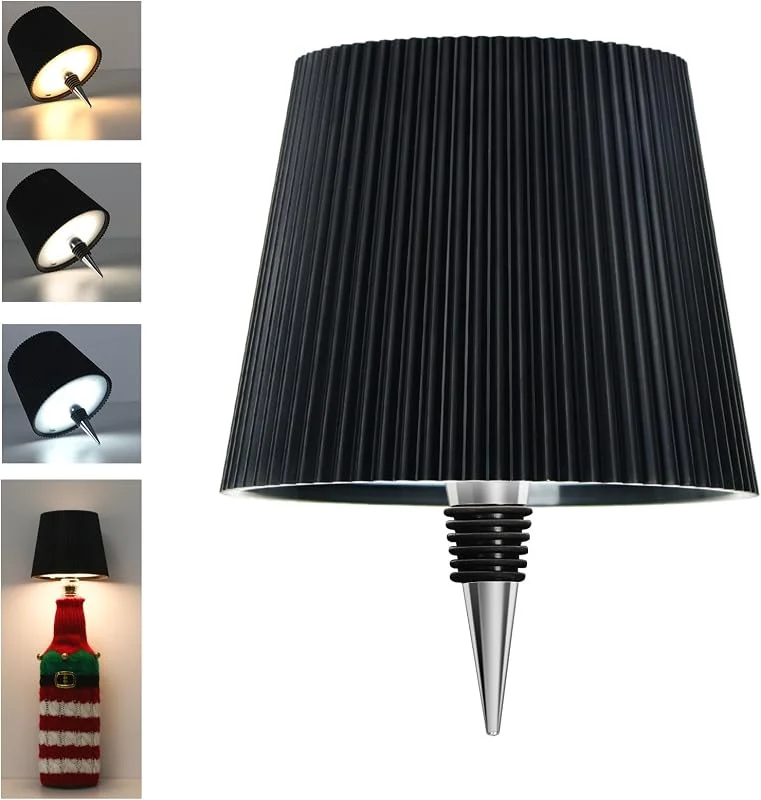 Visita la tienda de Beaeet Beaeet lámpara Botella LED Negra, Recargable USB-C, sin Cable, IP54, 3 Tonos Regulables, para Botella de Vidrio, Mesa, balcón, terraza, Camping, Fiesta — Cena a la luz de velas