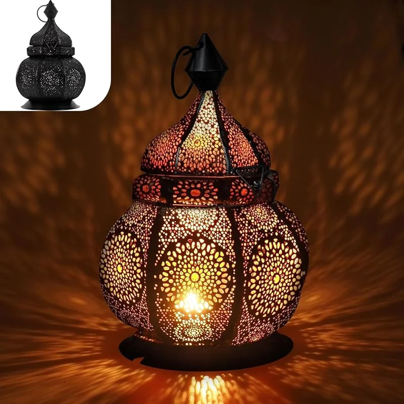 Visita la tienda de Gadgy Gadgy Farol Marroquí 26cm. Farol Vela Decorativo Efecto Sombra. Decoración Oriental Lámpara Marroquí. Farol Turco para Velas o Luces Eléctricas. Decoración Ramadán Vintage para Interior y Exterior — Cena a la luz de velas