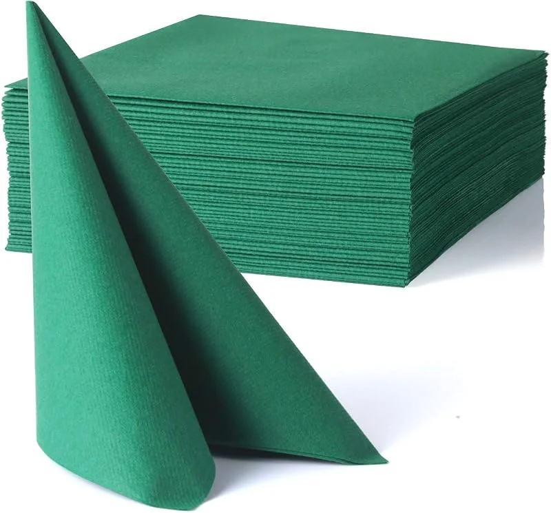 Visita la tienda de MORGIANA MORGIANA 50 paquetes de servilletas verdes, servilletas desechables de Navidad, servilleta de papel verde para bodas, cumpleaños, 40x40cm — Adviento y mesa