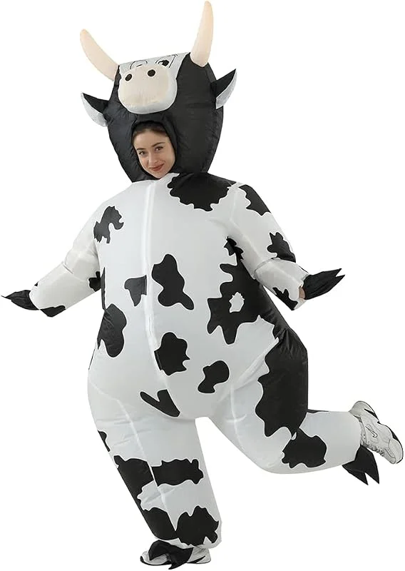 RHYTHMARTS Disfraz inflable de vaca para adultos, disfraz de vaca para Navidad y Halloween — Ropa Navidad