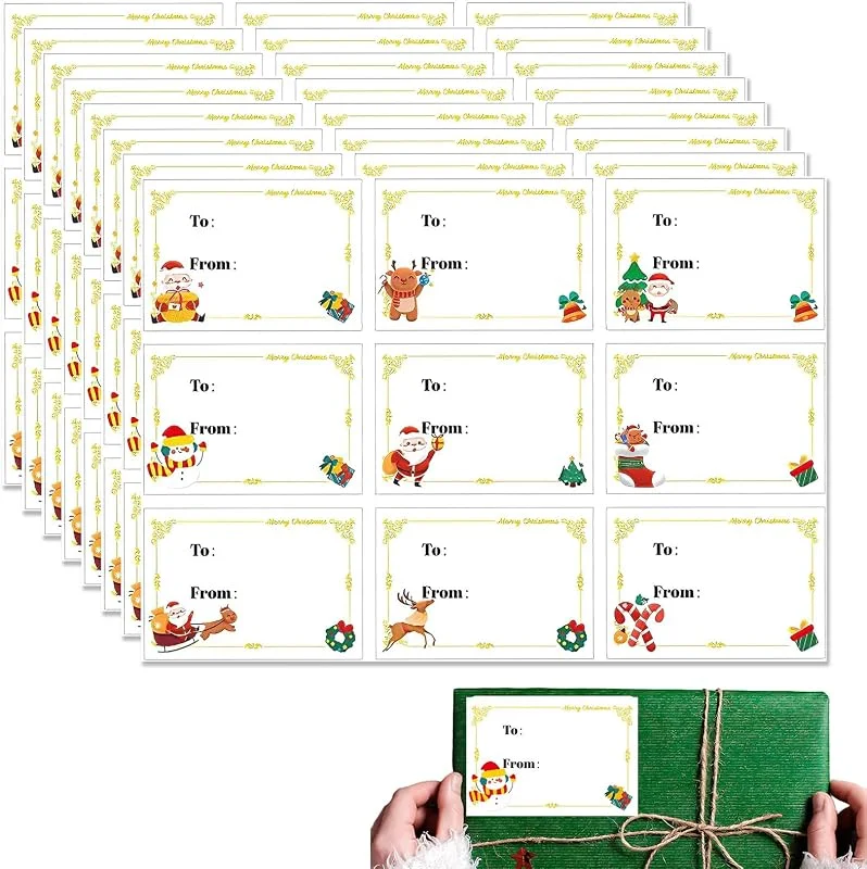 VXOWAH 270 Pegatinas De Navidad Christmas Papá Noel Etiquetas De Regalo Escribibles Etiquetas Autoadhesivas DecoracióN Mermelada Sticker Pegatinas NavideñAs Pegatinas De Navidad Etiquetas Adhesivas — Envoltorio regalo