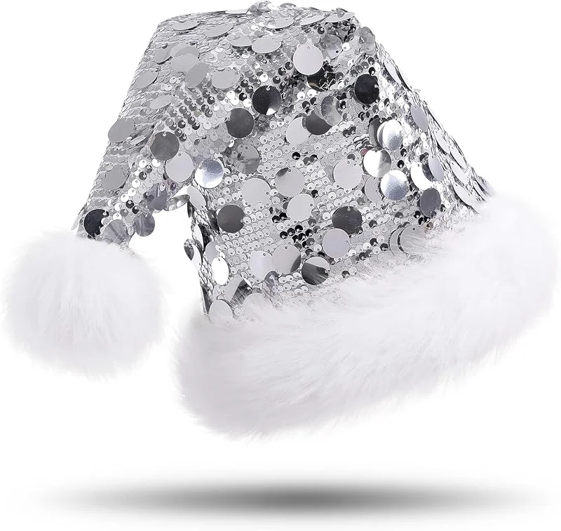 Visita la tienda de CITÉTOILE CITÉTOILE Sombrero rojo de Papá Noel con lentejuelas para adultos, fiesta de Navidad, decoración del hogar, sombrero grande de Papá Noel, sombrero de Papá Noel de lujo para mujeres y hombres — Ropa Navidad