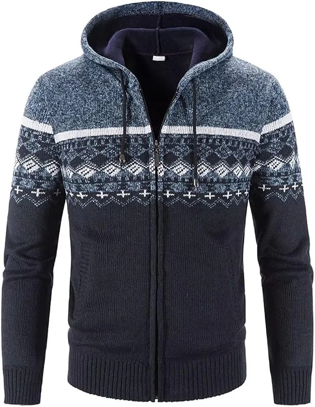Visita la tienda de Shuanghao Hombre Jerséis-Suéter Punto-Chaqueta Cárdigan-Invierno Cardigan - Cuello Alto Sudaderas con Vestir Calienteita Grueso Forro de Pelusa Casual Suéter Jersey para Hombre Punto Otoño — Ropa Navidad