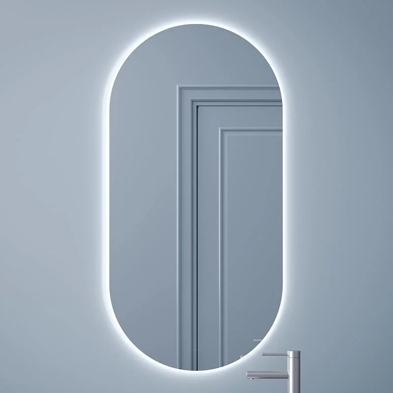 Visita la tienda de BD ART BD ART Luna Espejo de pared para baño con iluminación led, ovalado, 100 x 40 cm, horizontal y vertical, color de luz blanco frío 4200 K, IP44 — Decoracion Navidad