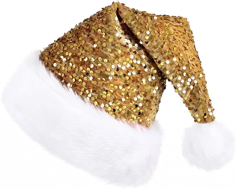 Visita la tienda de KONVINIT KONVINIT Gorro Navidad, Gorro de Navidadon Lentejuelas, Cálido Gorro de Navidad para adultos, Gorro Navideño y Sombrero de Santa Claus, Gorro brillante para navidad — Ropa Navidad