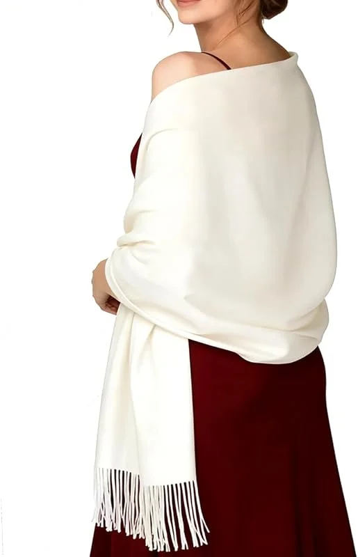 EASE LEAP Pashmina Regalo Boda Invitados Bufanda De Invierno Para Mujer Chal Fiesta Suave Grueso para Mujeres Estolas 200X70cm — Ropa Navidad