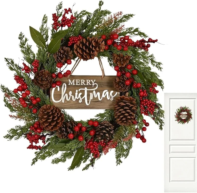 Generisch Coronas de Navidad para puerta de casa, 49, 8 cm, decoración artificial para — Decoracion Navidad