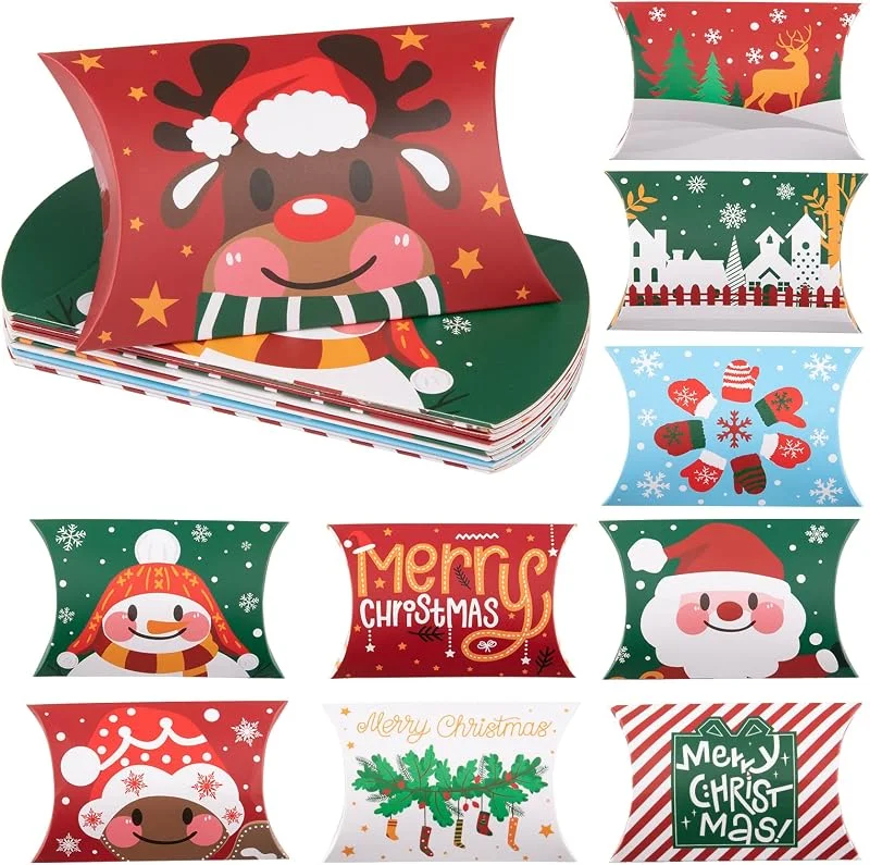Visita la tienda de Kiiwah Kiiwah 20 Piezas Cajas de Regalo Navidad, Caja de Almohada de Caramelo Caja de Papel Dulces Cajitas para Galletas para Decoración Regalo Árboles de Navideña — Envoltorio regalo