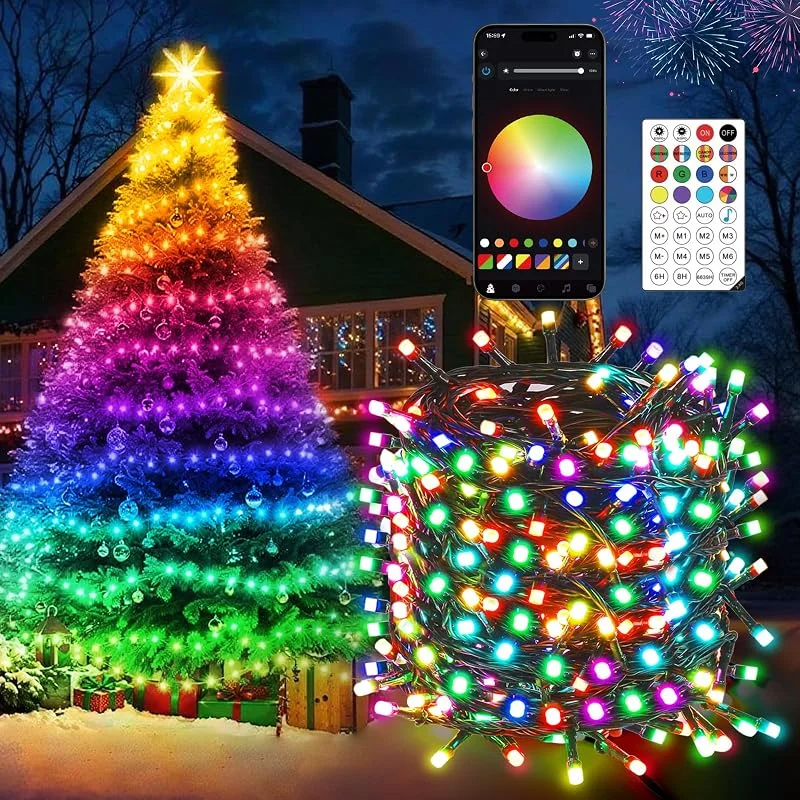 Visita la tienda de Quntis Quntis Luces Arbol Navidad Inteligente 50M 500 LED 16 Millones de Colores — Luces Navidad