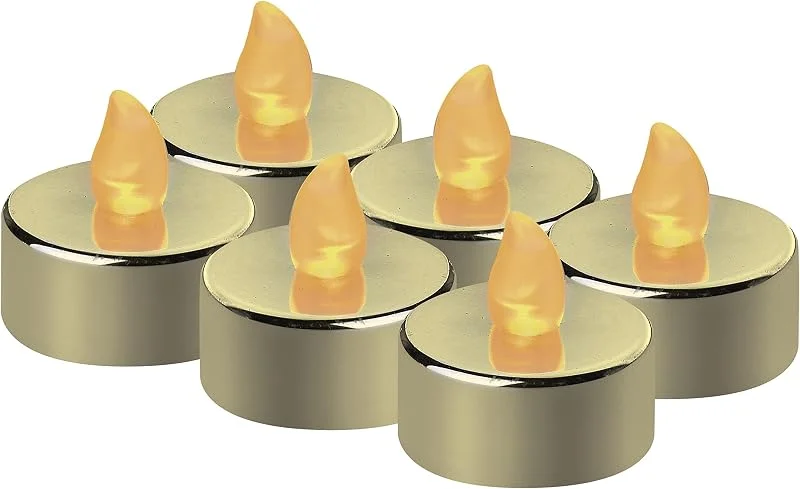 EMOS DCCV13 - Juego de 6 velas LED sin llama con efecto parpadeante, decoración para Navidad, árbol de Navidad de Todos los Santos, IP20 interior, batería, blanco cálido — Luces Navidad