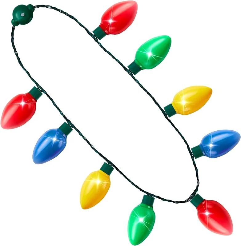 Visita la tienda de JOYIN JOYIN 1 paquete de collar de Navidad con luz LED, 9 bombillas, 6 modos, collares LED, collar de vacaciones, accesorios de disfraz para Navidad, fiesta, suministros de fiesta — Ropa Navidad