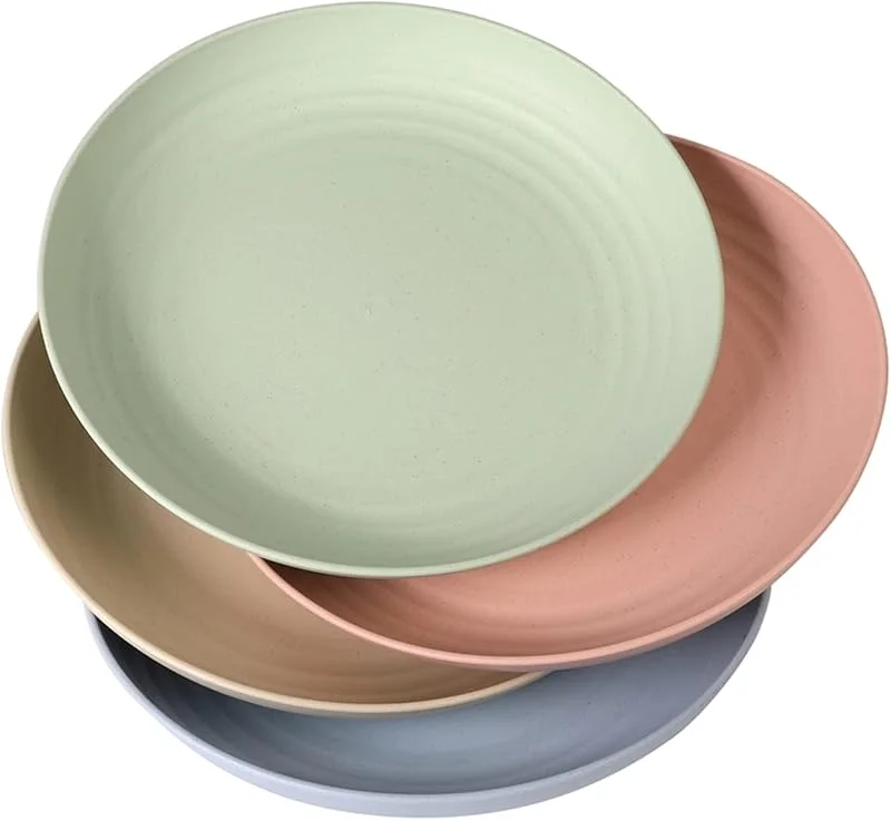 WANBY Platos de plástico, juego de 4 platos ligeros de 23 cm, 9in para — Adviento y mesa