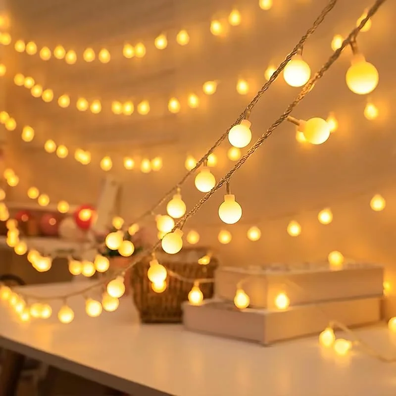 AUAUY LEDs Luces en Cadena, Luces de Hada Globo, 6M 40LED, Blanco Cálido — Luces Navidad