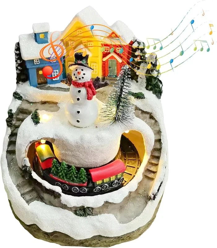 Oneshlee Pueblo de Navidad con iluminación, decoración navideña, casas de Navidad iluminadas, casas de Navidad, ciudad de Navidad con iluminación, decoración navideña, pueblo de invierno (B) — Decoracion Navidad