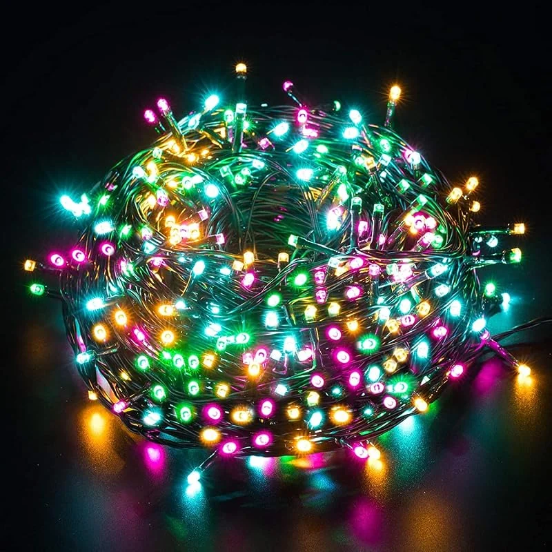 Visita la tienda de Elegear Elegear 100M 1000 LED Luces Navidad con Enchufe, Luz Arbol Natal Exterior Impermeable con 8 Modos para Fiesta, Casa, Boda, Jardín y Decoración Interior, Guirnalda Cadena Luminosas de Hada, Colores