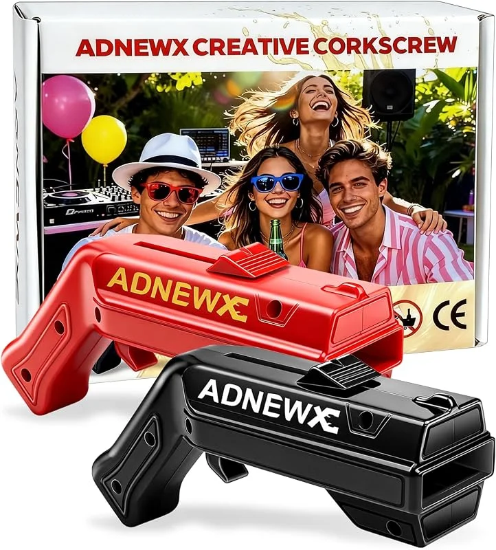 ADNEWX Abrebotellas Pistola, Abridor de Botellas de Cerveza Estilo Mecha, Divertido Diseño de Pistola de Cerveza (2, Rojo & Negro) — Vino y mesa festiva