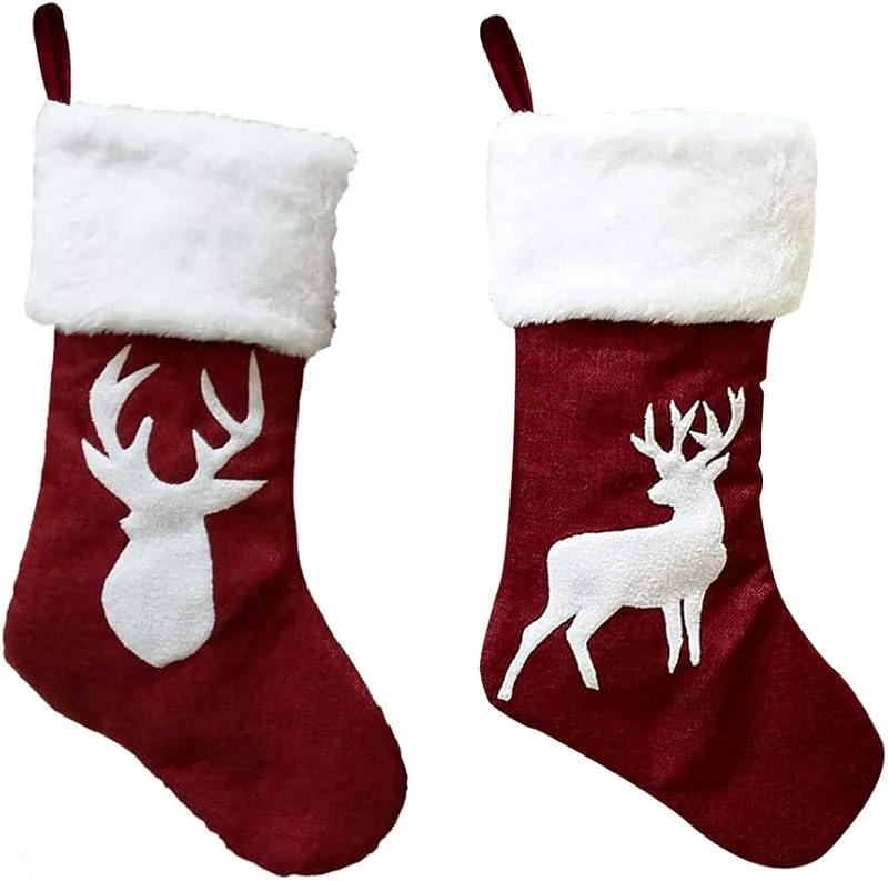 Vidillo Calcetines Navidad 2pcs Navidad Calcetin Almacenamiento De Titular Dulces Regalo Calcetín de Navidad tamaño Grande Casa De Vacaciones De Navidad Decoracion Stocking Hanging Present Bag Caramelo — Decoracion Navidad