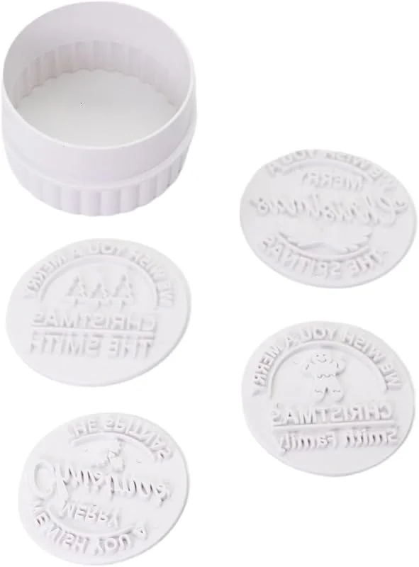 Generic Sello de galletas de Navidad, 4 piezas, reutilizable, suave, antiadherente — Hogar y cocina