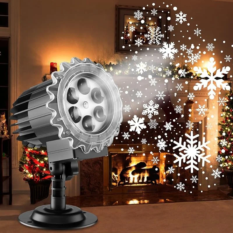 MILPROX - Proyector de luces de nieve para interiores y exteriores, luces de proyector de copo de nieve, luz giratoria transparente para Halloween, fiesta de Navidad, jardín, decoración de paisaje — Luces Navidad