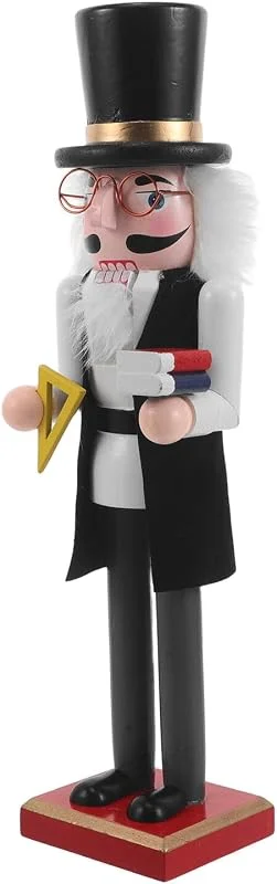 PRETYZOOM Cascanueces de Madera de 36 Cm para Maestro, Decoración Rústica en Color Gris Oscuro, Figura Tradicional para Centro de Mesa y Adorno Festivo en Hogar y Oficina — Decoracion Navidad