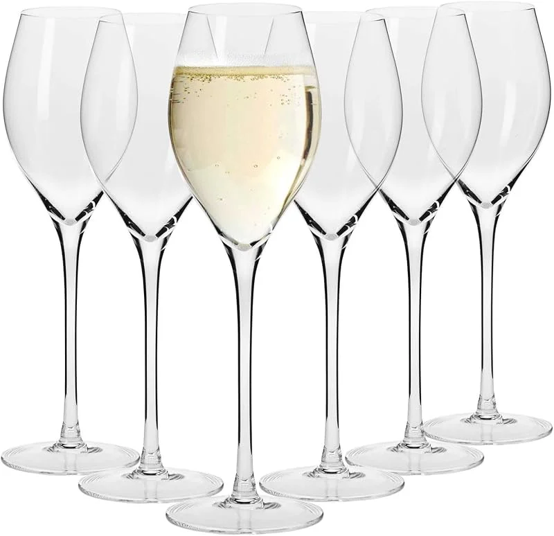 Visita la tienda de Krosno KROSNO Copas de Prosecco Juego de 6, 300 ml, Colección Harmony — Vino y mesa festiva