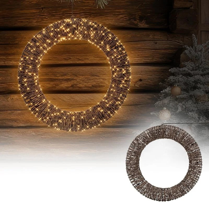 Visita la tienda de ECD Germany ECD Germany Corona de Luces de Navidad LED Ø50 cm Guirnalda Decorativa — Decoracion Navidad