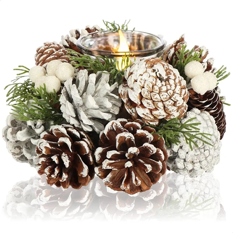 Visita la tienda de com-four COM-FOUR® Portavelas, Portavelas Decorativo para Navidad y otoño — Adviento y mesa