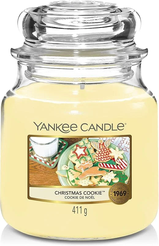 Visita la tienda de Yankee Candle Yankee Candle Vela perfumada, Vela mediana Christmas Cookie, Tiempo de combustión: hasta 75 horas — Cena a la luz de velas