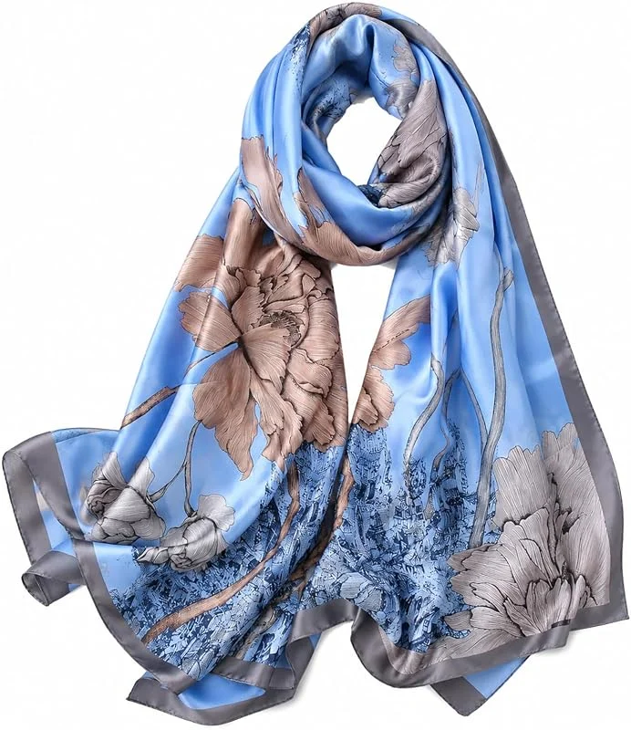FAIRYGATE Pañuelo de Seda para Mujer Pañuelos para Cuello Colores y Diseños Variados Bufandas para mujer — Ropa Navidad
