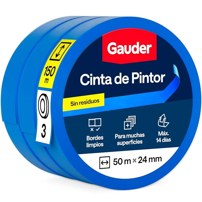 Visita la tienda de GAUDER GAUDER Cinta de carrocero pintura, cinta de pintor (3 uds, 24 mm x 50 m) — Envoltorio regalo