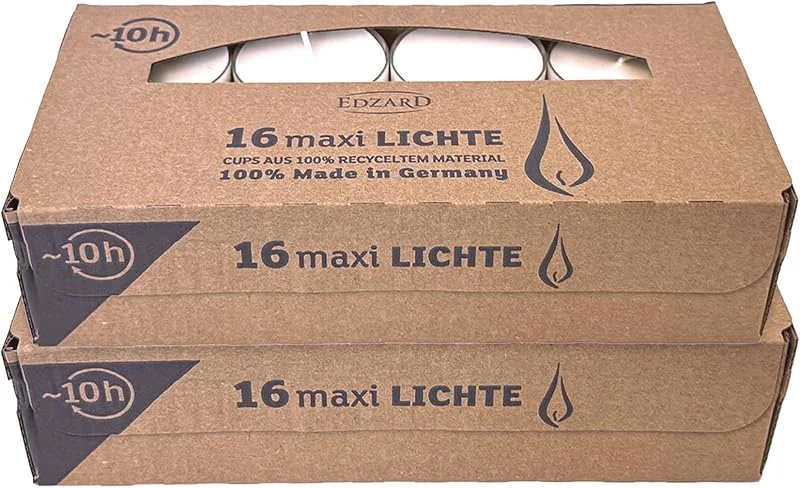 Visita la tienda de EDZARD EDZARD 32 Velas de té maxi (Ø 54 mm), cápsula de plástico — Cena a la luz de velas