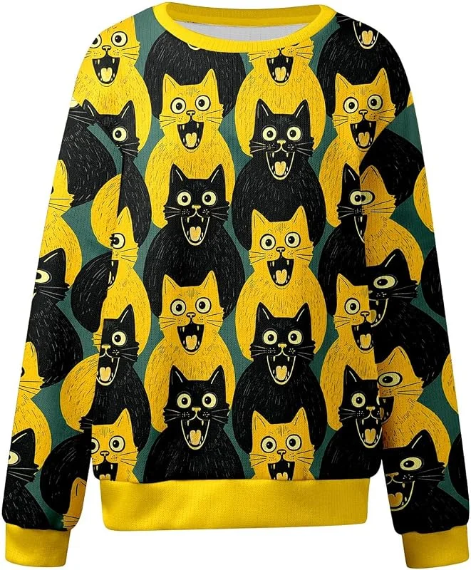 PINTUTU Jersey Feo de Navidad para Adultos, Jersey de Punto Festivo con Estampado de Calavera y muérdago, Cuello Redondo, Manga Larga, para Hombre y Mujer Cómodo — Ropa Navidad