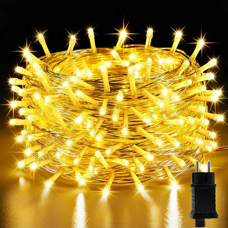 Visita la tienda de MOVEONSTEP 200 LED 22M Guirnaldas Luminosas de Exterior, Guirnalda Luces LED, IP44 Luces Guirnalda Impermeable DC 31 V Blanco Cálido Luces de Hadas 8 Modos para Navidad Fiesta Jardín Boda — Luces Navidad