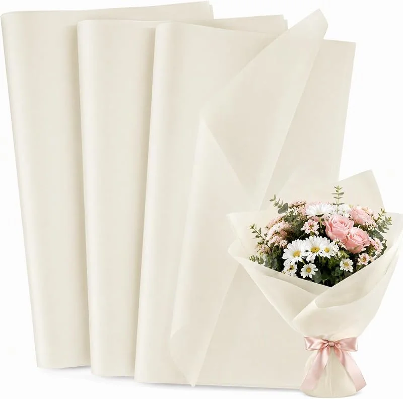 WD&CD 80 Hojas 13.8'' x 19.7'' Papel de Seda para Regalo, Beige — Envoltorio regalo