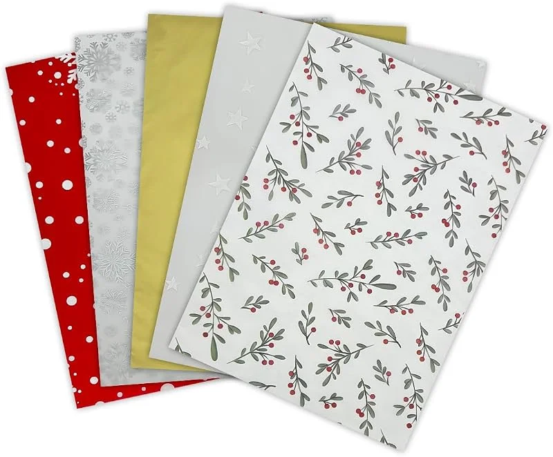 LZRinue 25 hojas de papel de seda de Navidad, papel de regalo de 35 x 50 cm para decorar regalos de Navidad, manualidades artísticas, manualidades de bricolaje, envoltura de regalo — Envoltorio regalo