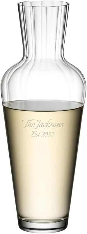 Riedel Decantador personalizado apto para vino, decantador de vino de cristal grabado personalizado para accesorios de bar en el hogar, regalos para los amantes del vino — Vino y mesa festiva
