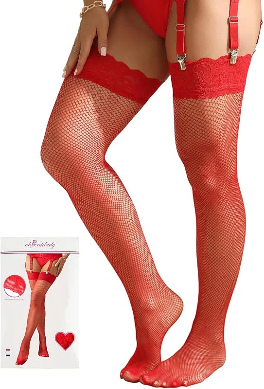 Visita la tienda de ohyeahlady Medias Rejilla Mujer Sexy Medias de Red Encaje Liguero Talla Grande XS-5XL — Ropa Navidad